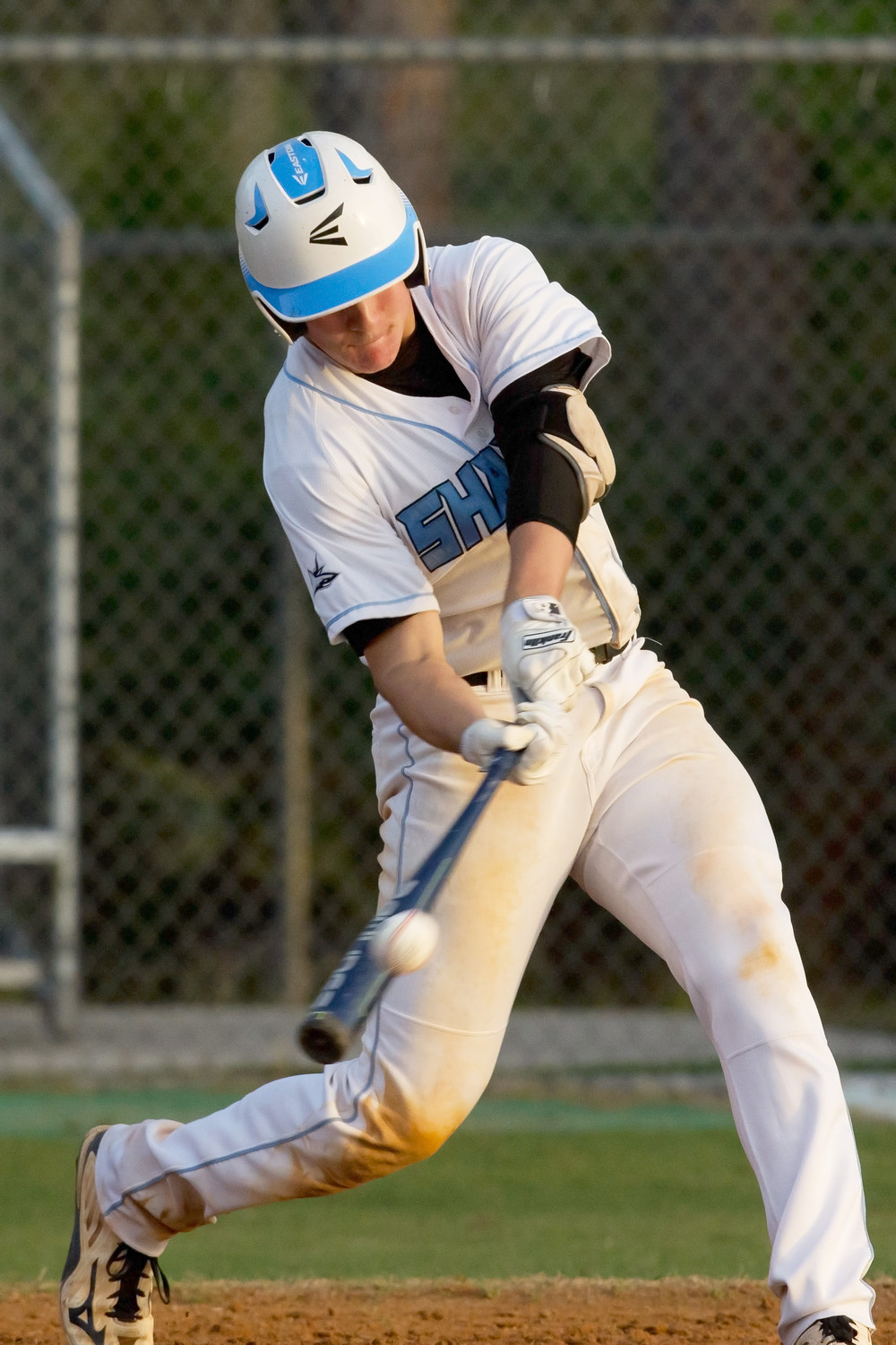 Ponte Vedra’s Tony Roca swings at a pitch in the Sharks’ 5-0 loss to Ridgeview last Thursday, April 5.
